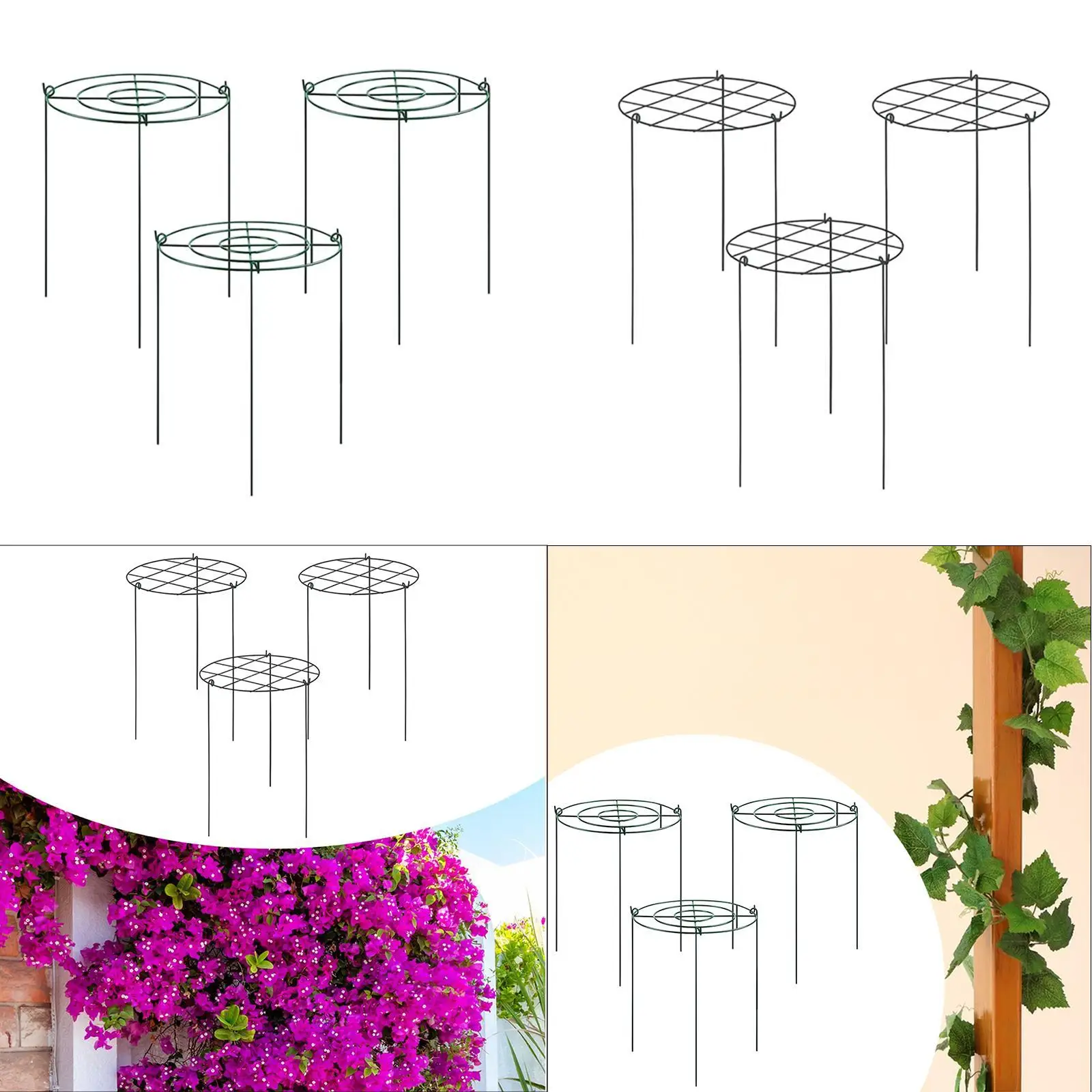 3 Pieces Peony Cages and Supports Metal Plant Support Rings for Tomato Roses Indoor Outdoor Plants Flopping Flowers Hydrangea