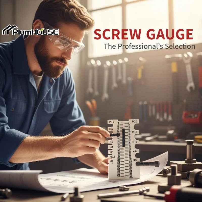 Screw Nut Thread Checker Gauge Metric Bolt Size Measuring Tool Portable Gauge For M2 To M20 Bolts