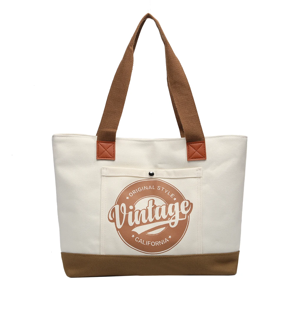 

Women's retro letter large capacity tote bag student school commuting bag shoulder messenger bag