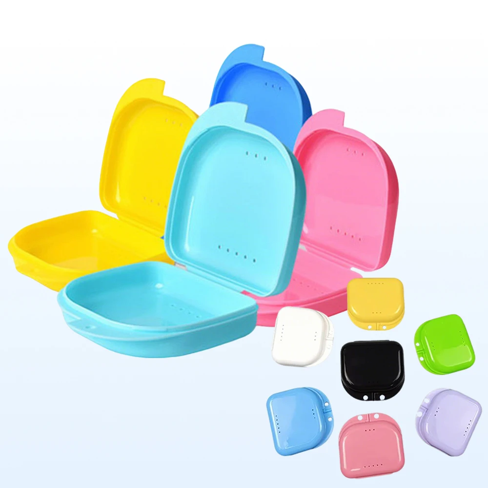 

Portable Mouth Guard Container Denture Storage Box with Tray for Braces Care Oral Hygiene and Dental Appliance Protection