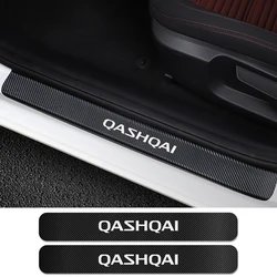 4PCS Car Door Sill Stickers Carbon Fiber Anti-Scratch Decals Protection Decoration Accessories For Nissan Qashqai J11 J12 J10