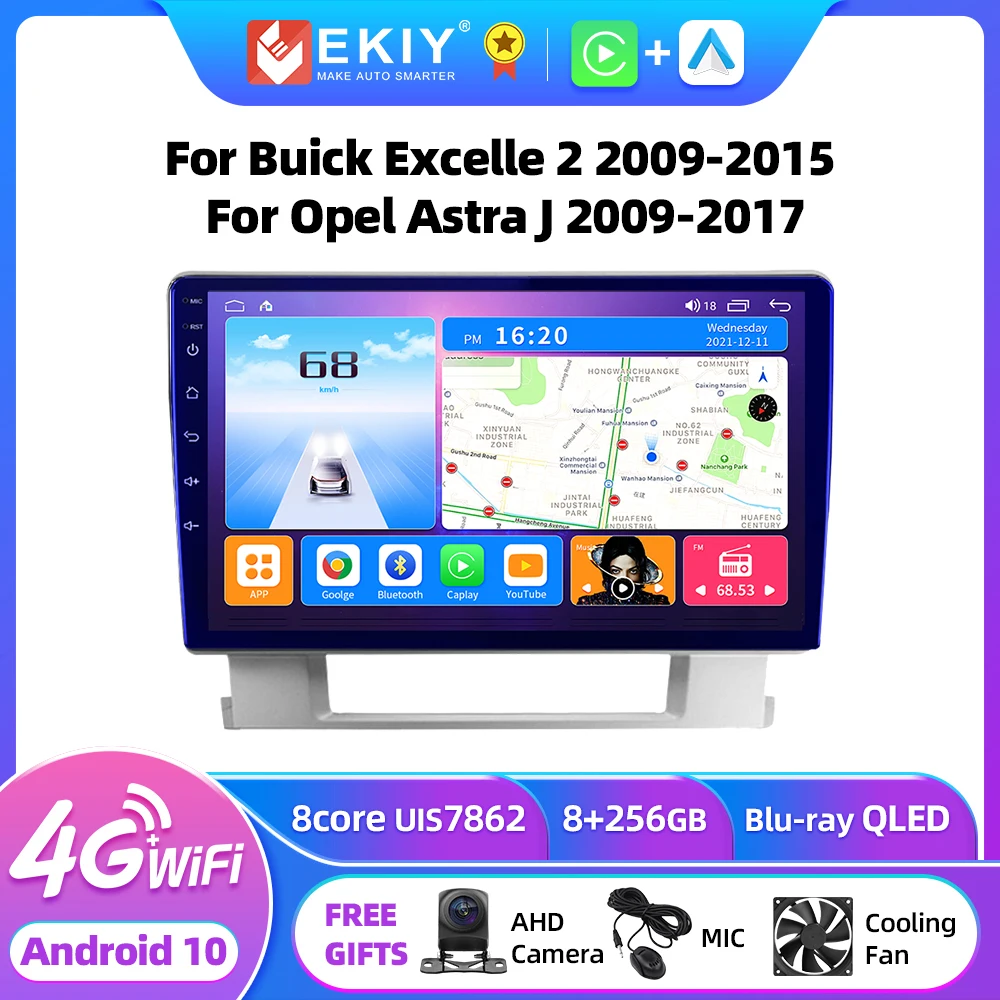 EKIY T7 QLED Android For Buick Excelle 2 2009-2015 For Opel Astra J 2009-2017 Multimedia Video Player Navigation GPS din Carplay