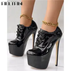 Platform High Heels Pumps Women Lace Up Stiletto Heels Round Toe Elegant Shoes Fashion Design Sexy Office Lady Pumps Quality