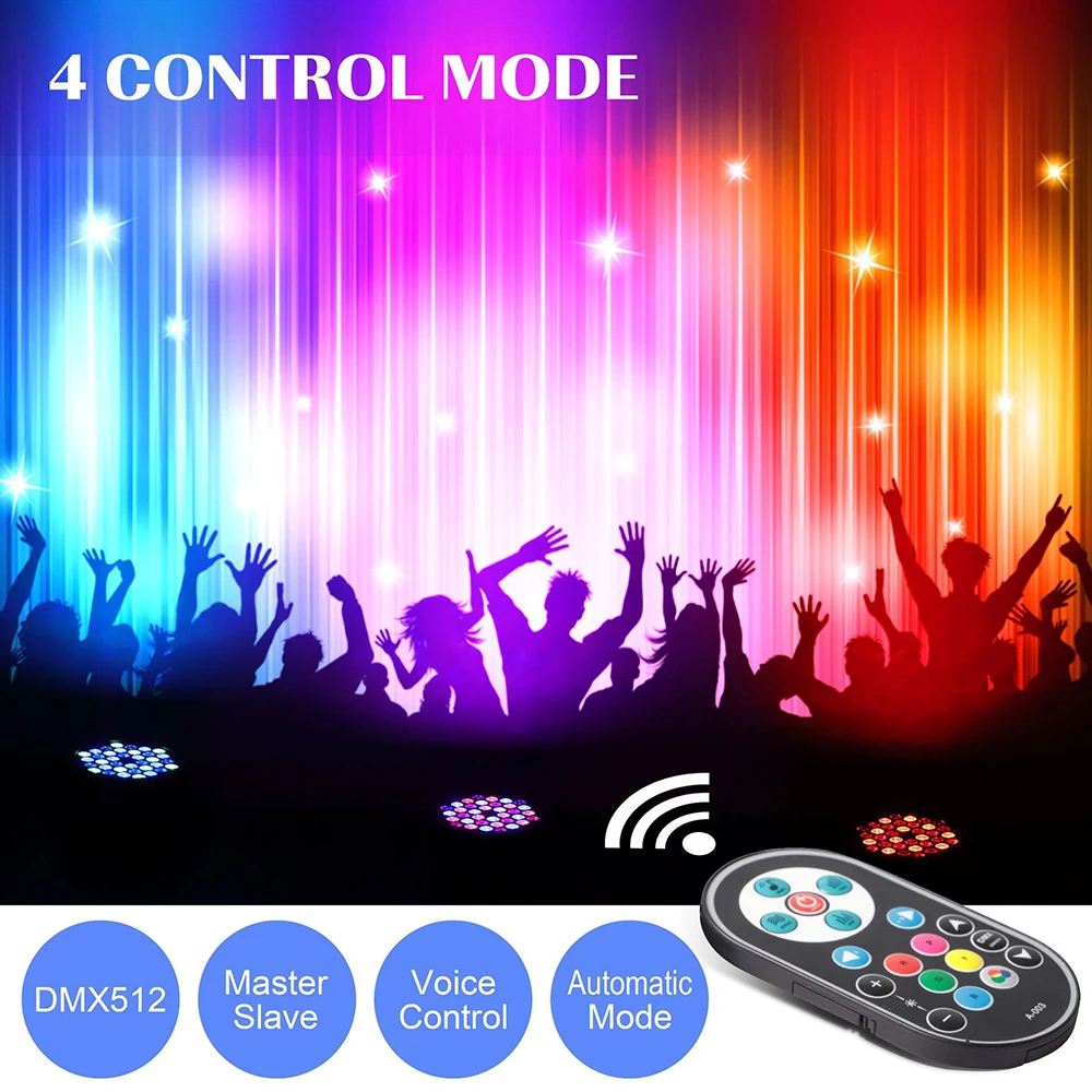 LED Stage Light 36pcs Flat Par Lights Strobe DMX Controller Party Dj Disco Bar Wedding Dimming Effect Projectors Show Lighting