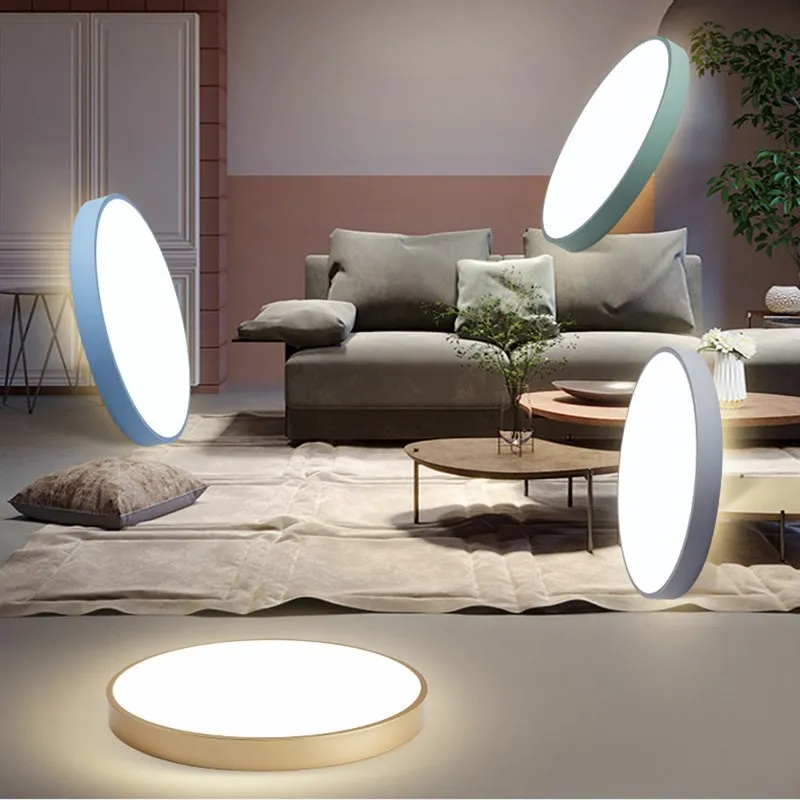 LED Ceiling Light Minimalist Multicolor Ultra-thin Round Lamp Nodic For Living Room Bedroom Study Aisle Balcony Lighting Fixture