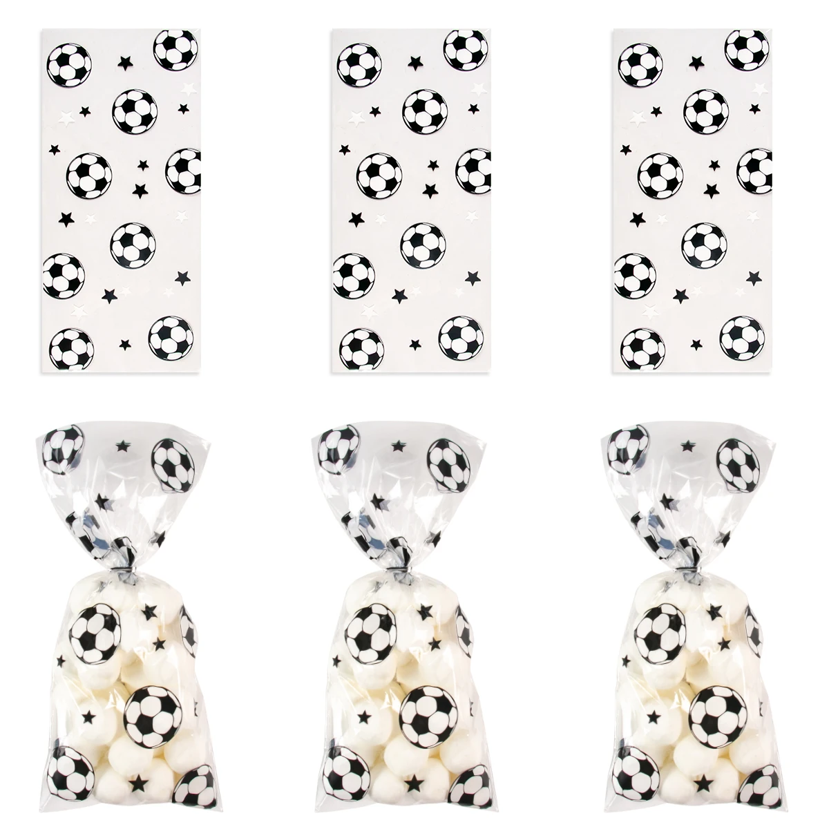 50pcs Soccer Party Candy Bags Gift Bags Football Sport Theme Birthday Cookie packing Gift Bags For Kids Football Party Supplies