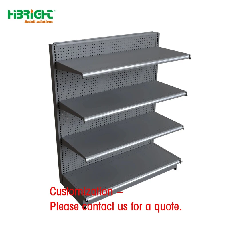 

custom.Highbright HBE-SR Heavy Duty & Light Duty Metal Supermarket Display Rack Back Freestanding Solid Shelves 4/5 Shelves Poli