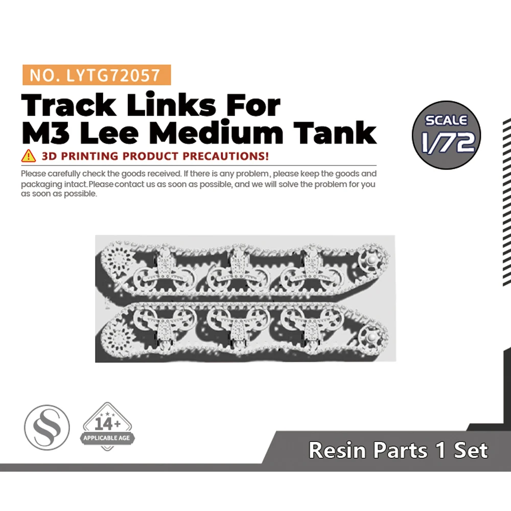 SSMODEL LYTG72057 1/72 Model upgrade parts Detail Up Workable Track Links For US M3 Lee Medium Tank