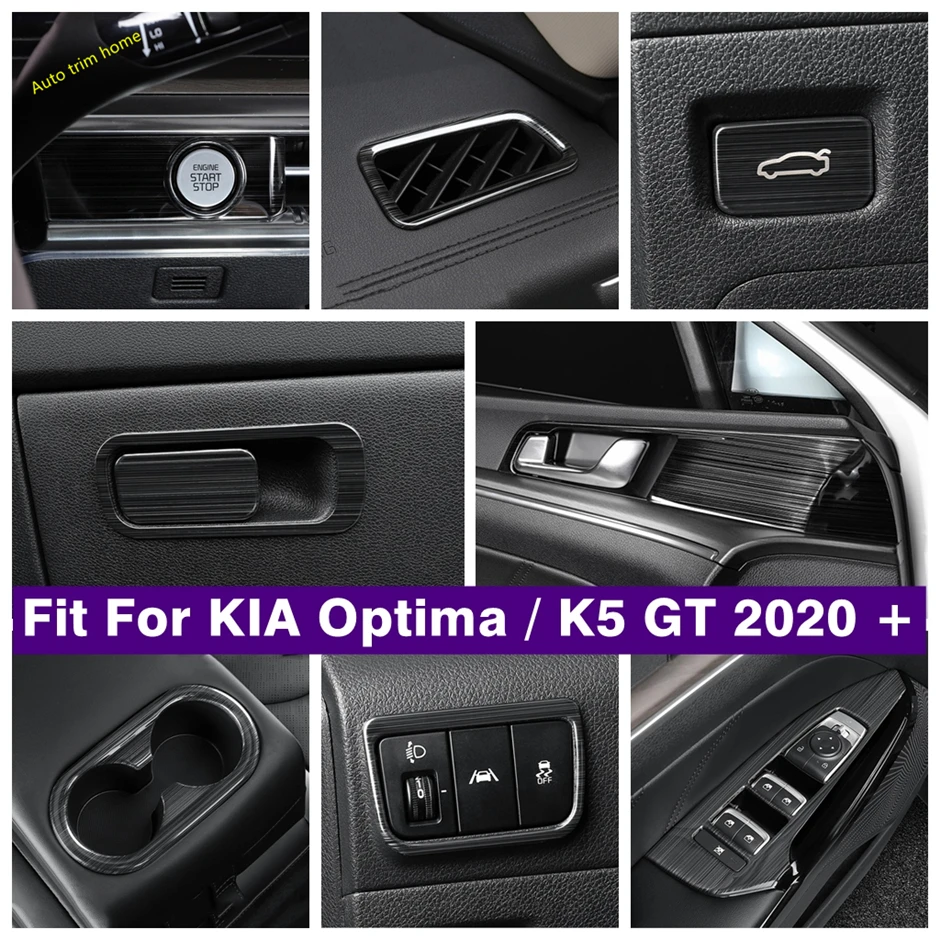 

Rear Water Cup Holder Trunk Door Button Air AC Panel Glove Box Cover Trim Fit For KIA Optima K5 GT 2020 - 2022 Car Accessories