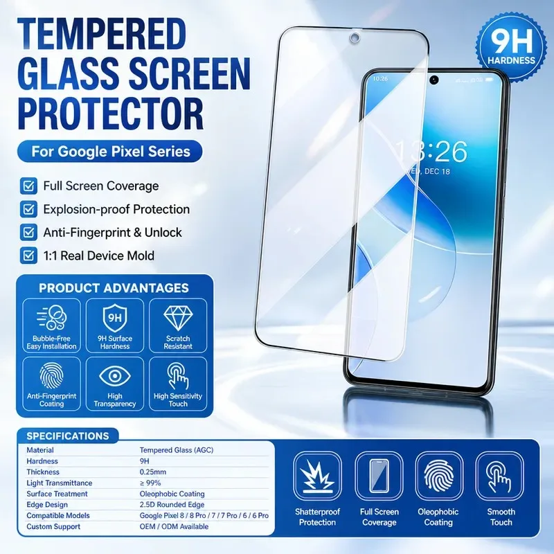 2pcs for Google Pixel 10 Pro Tempered Glass Screen Protector High Aluminum HD Anti Fingerprint Fast Unlock Custom Fit