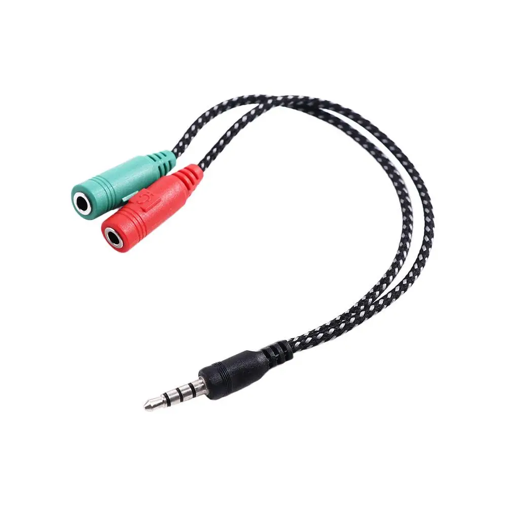 Cable Headset To 2 Jack Audio Cable Headphone Jack Mic Audio Cable Cable Converter AUX Cable Cable Adapter Y Splitter Cable