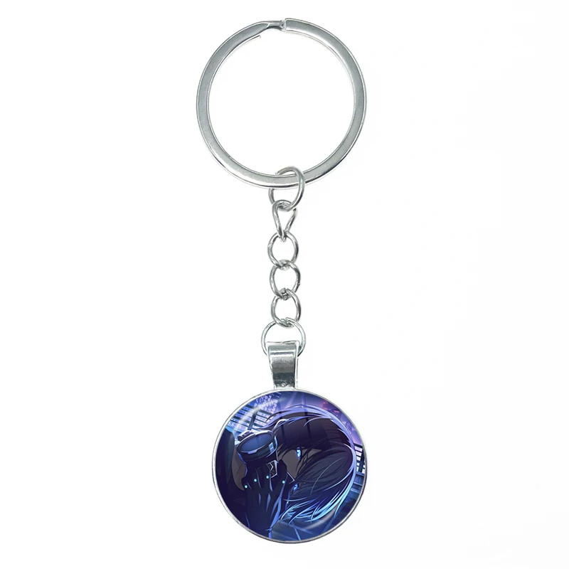 Project SEKAI Anime Aoyagi Toya Vivid BAD SQUAD Cartoon Keychain Glass Cabochon KeyRing Bag Car Key Chain Ring Jewelry Gifts