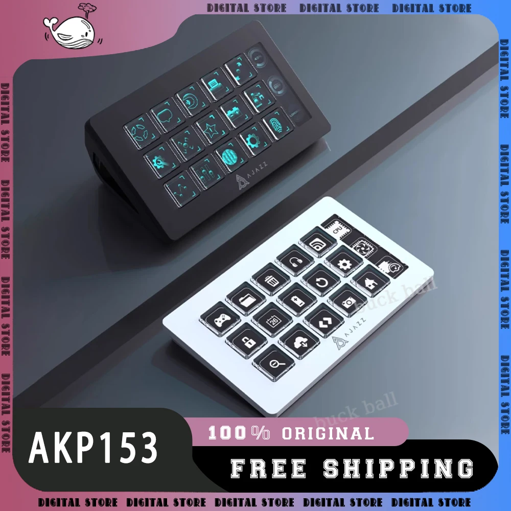 

Ajazz AKP153 Streamdeck Keypad Helper LCD Button Live Content Creation 15 Keys Wired Controller For Windows/MacOS/Android/iOS