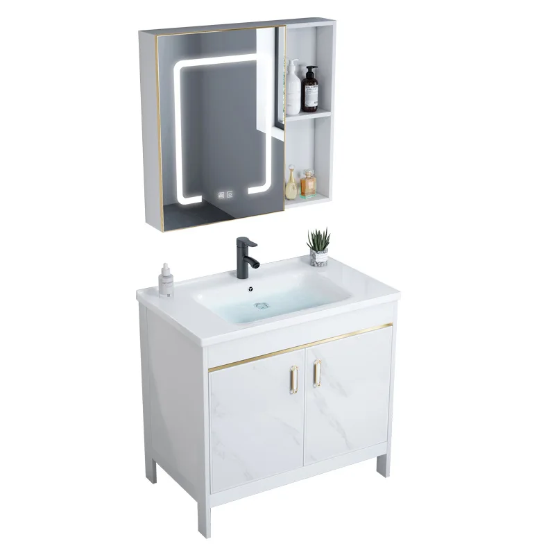 

Space aluminum floor standing washbasin bathroom cabinet washbasin cabinet combination basin bathroom