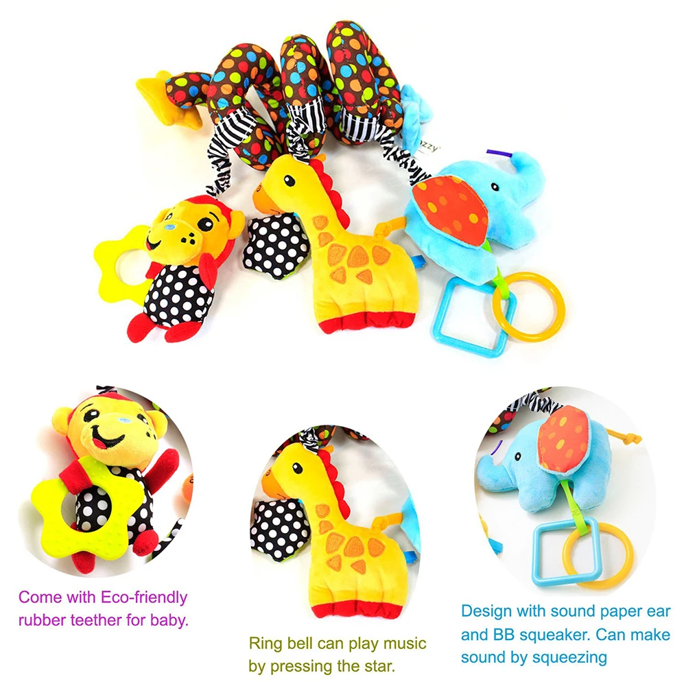 Baby Autos itz Kinderwagen Spirale hängen Spielzeug sensorisch 0-12 Monate Neugeborene Spielzeug Krippe Stuben wagen mobile Spieluhr BB Quietscher Rasseln