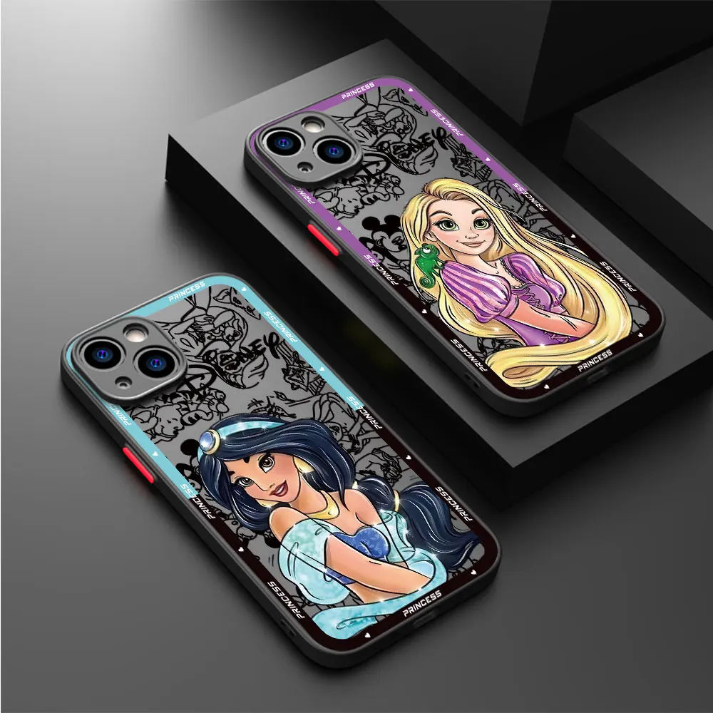 Armor Shockproof Case for iPhone 14 Pro Max 13 XS X 7 8 Plus XR SE 11 Pro 15 Pro 12 Mini Disney Princess Jasmine Cover