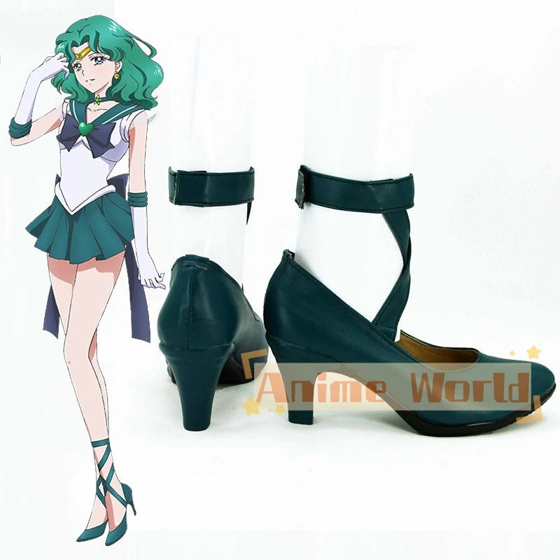 Sailor Neptune Michiru Kaiou Cosplay Shoes Halloween Carnival Boots Custom Made