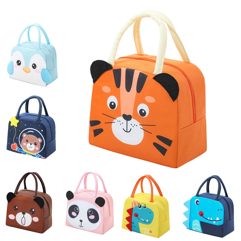 Portable Insulation Lunch Box Fridge Thermal Bag Tote 3D Cartoon Pattern Bento Bag Kids School Cute Thermal Insulated Lunch Box