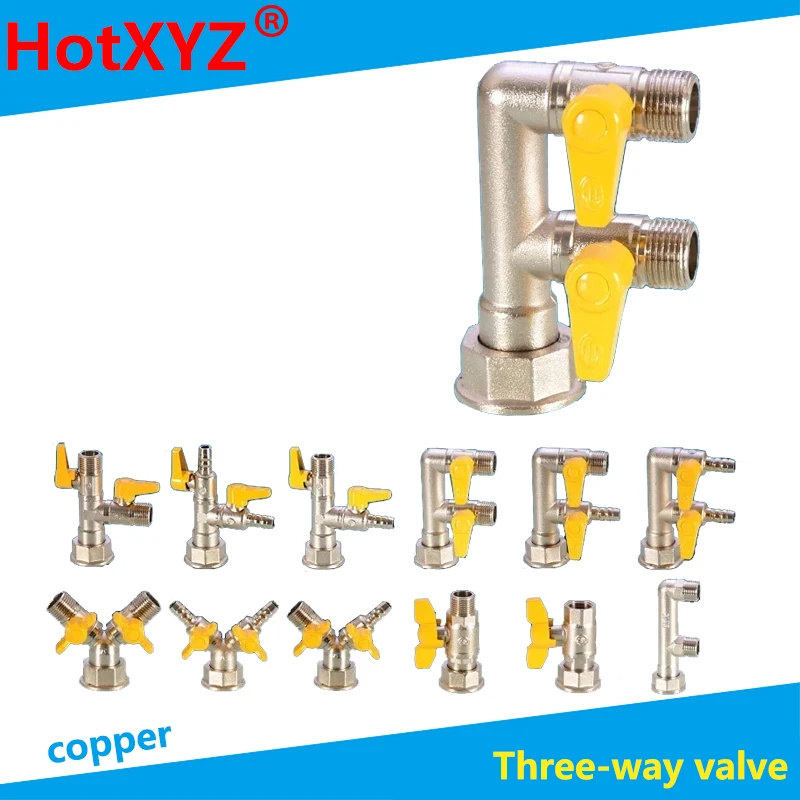 

Brass gas meter switch connector one point two way natural gas meter ball valve valve three-way M30 turn 1/2 inch gas stove