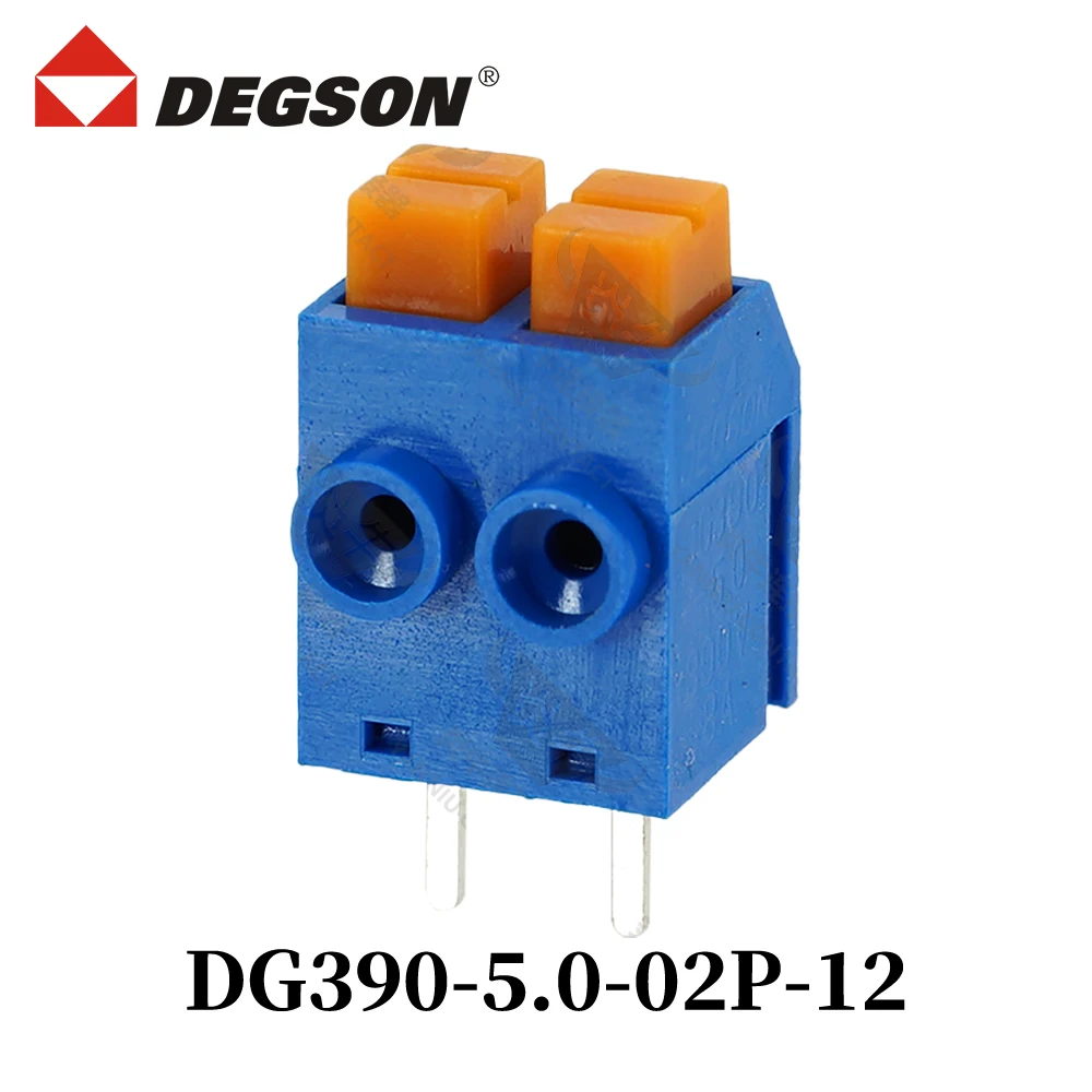 10Pcs DEGSON DG390-5.0-02P-12-00ZH 03P Spring Type PCB Terminal Block Connector 2P-12P Electrical PUSH-IN Connection Technology