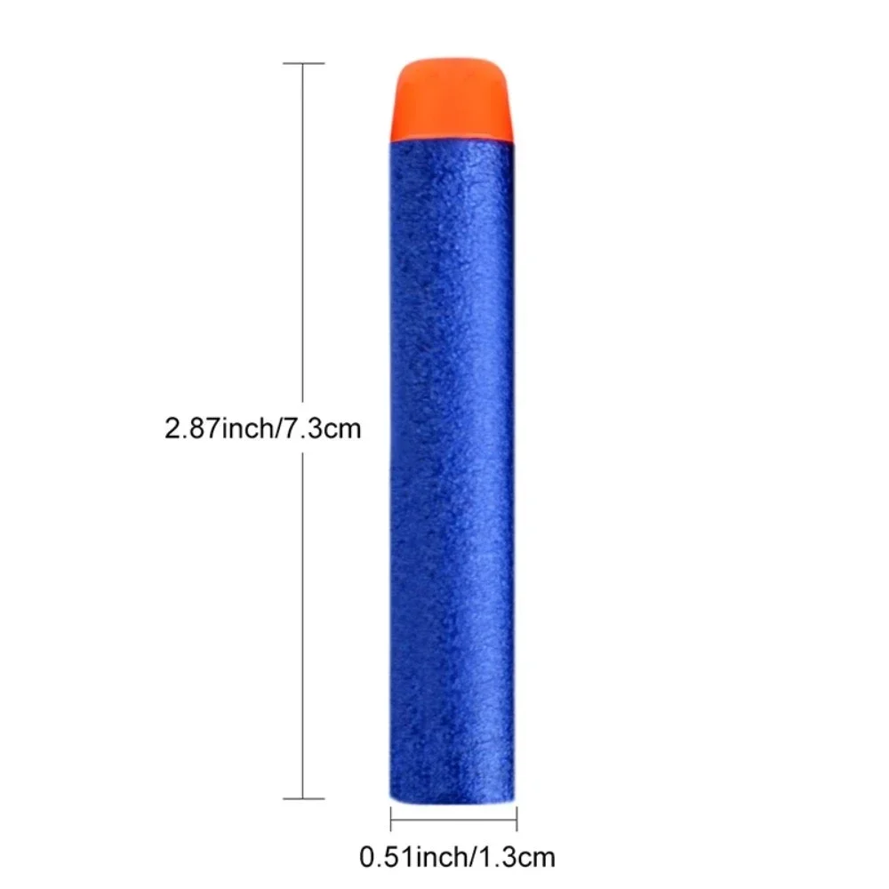 1000/400/300/200/100 pz blu solido testa tonda proiettili 7.2cm per Nerf serie Blasters ricarica freccette bambini giocattolo pistola accessori