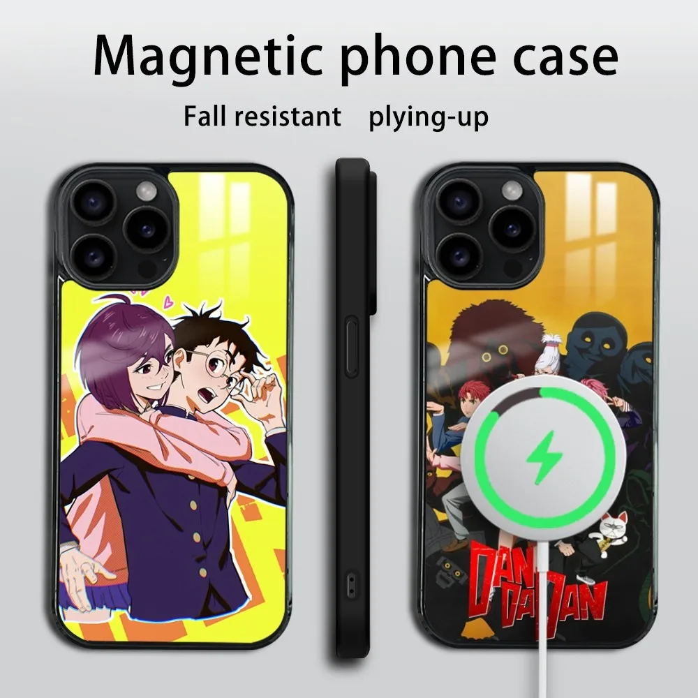 Anime D-DandadanES Phone Case For iPhone 16 15 14 13 12 11 Pro Max Plus Mini Mirror Wireless magnetic case