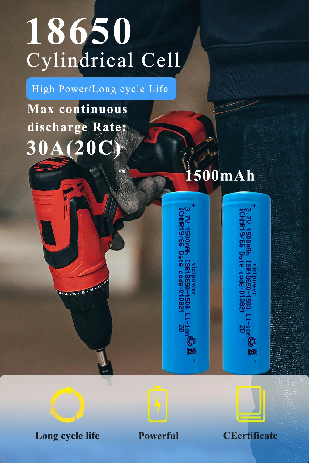 new 18650 lithium akku Rechargeable Lithium Batteries 1500mAh to 3200mAh ISR18650 baterias 3.7v Lithium Li-ion