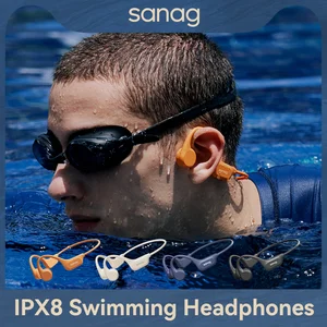 Sanag B60S Earphone Konduksi Tulang 64GB MP3 Headset Terbuka Nirkabel IPX8 Berenang Tahan Air Flash-sale Choice Headphone 6 headphone tahan air penjualan terbaik untuk berenang - №