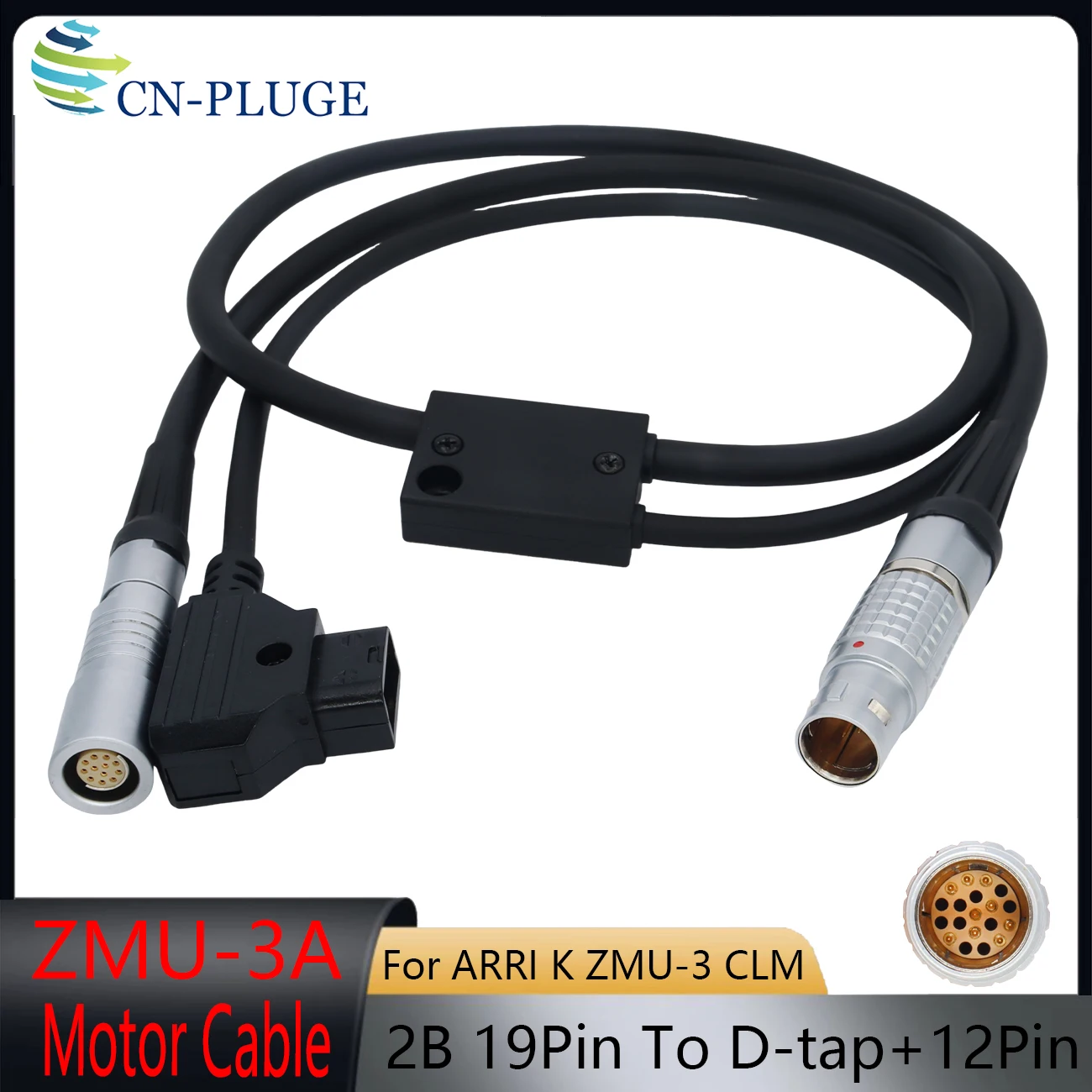 ARRI ZMU-3A - CLM/PSC 19pin to FI 12pin Female + D-tap Power Cable for ARRI K ZMU-3 CLM PSC Supply Cable