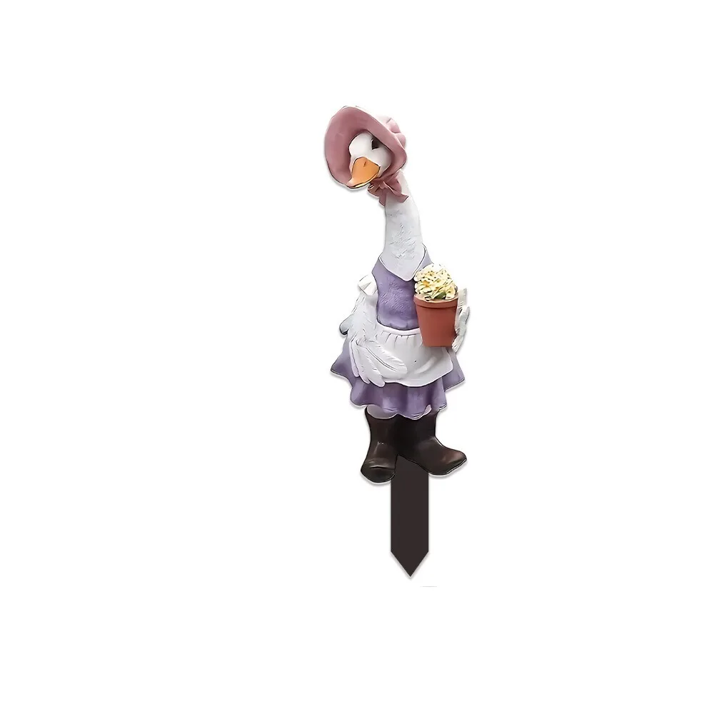 

Crafts Acrylic Duck Garden Pile Cute 2D Garden Stake Cartoon Waterproof Garden Floor Plugs Yard