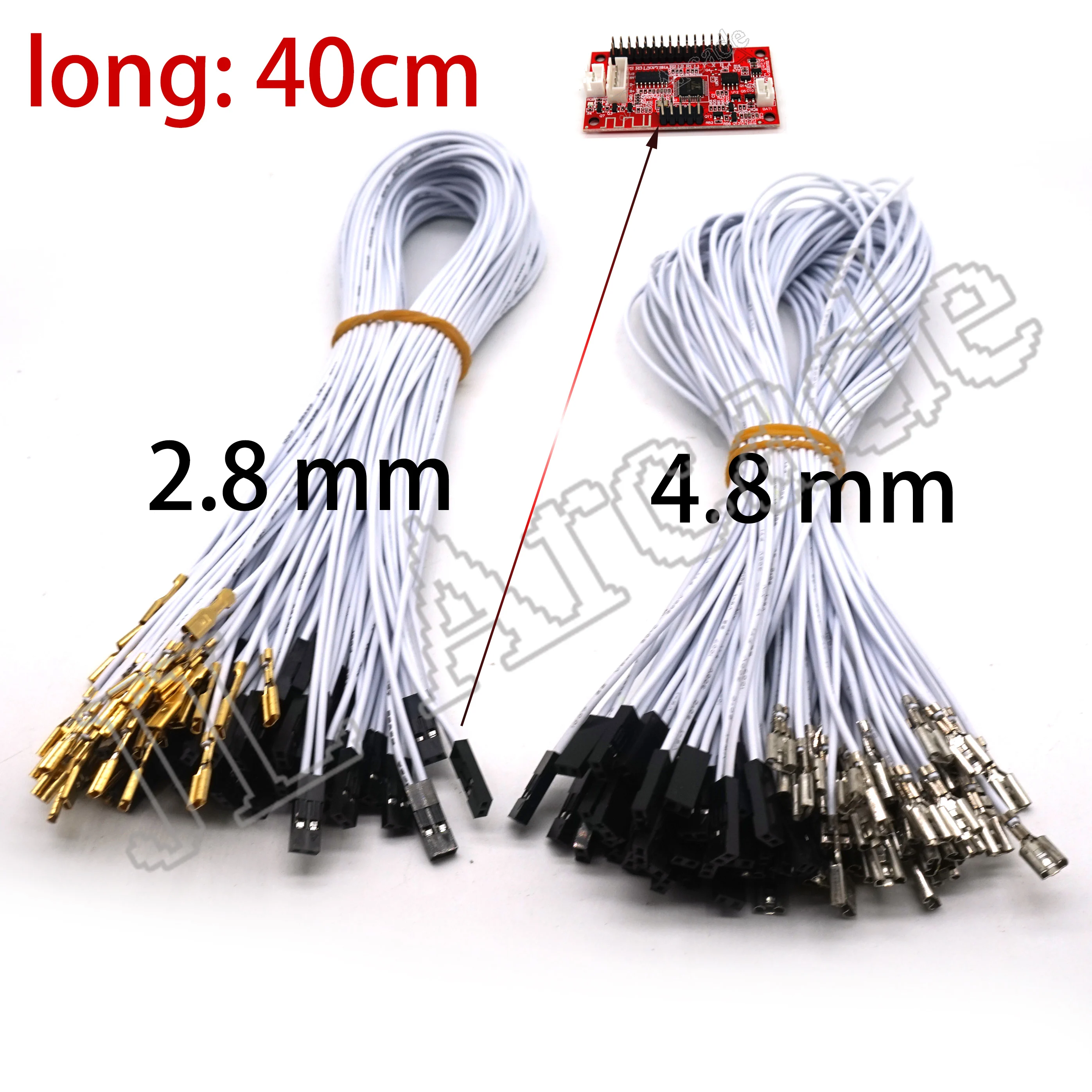 Lot De 2 Câbles De Connexion 5 Broches Vers 4,8 Mm Pour Joysticks D’arcade Et Bornes De Combat