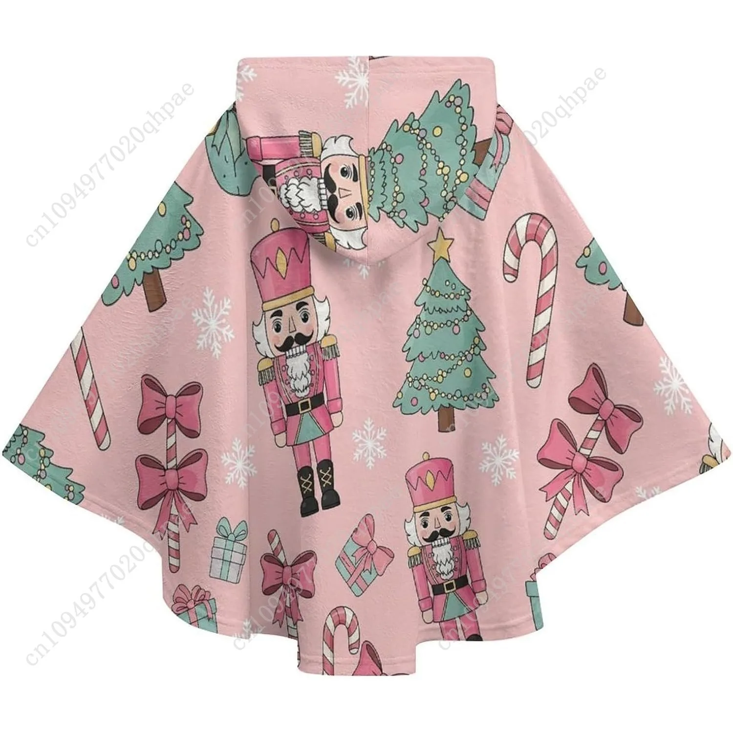 سترة بطانية مريحة من الفلانيل، سترة بقلنسوة كبيرة الحجم لعيد الميلاد مع جيوب للأطفال والمراهقين #6