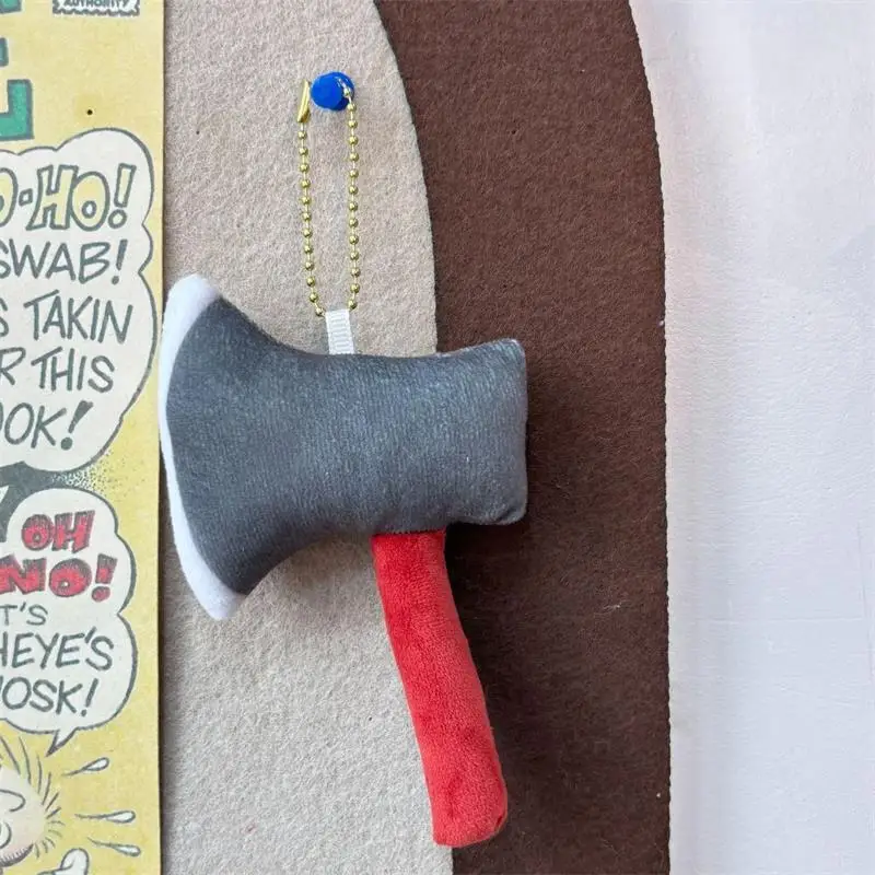 Lindo creativo simulación pequeño hacha muñeco de peluche juguete de peluche llavero colgante chica mochila encanto bolsa adornos divertido regalo de cumpleaños