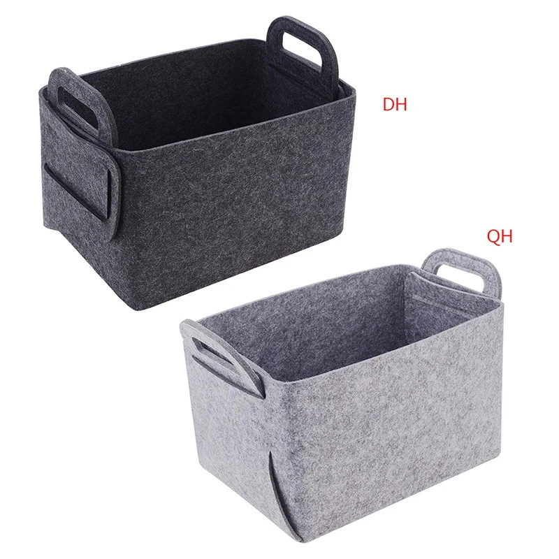 Foldable Felt Storage Basket Laundry Basket Desktop Sundries Underwear Toy Storage Box Cosmetic Box Stationery Basket