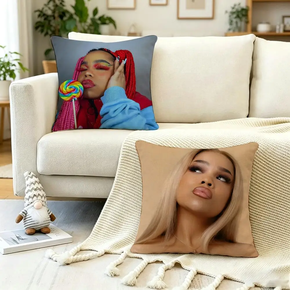 Pop Singer Z-Zoe W-Wees Cushion Cover Anti-dustmite Pillowcase Invisible zipper silky short plush Sofa cushion cover