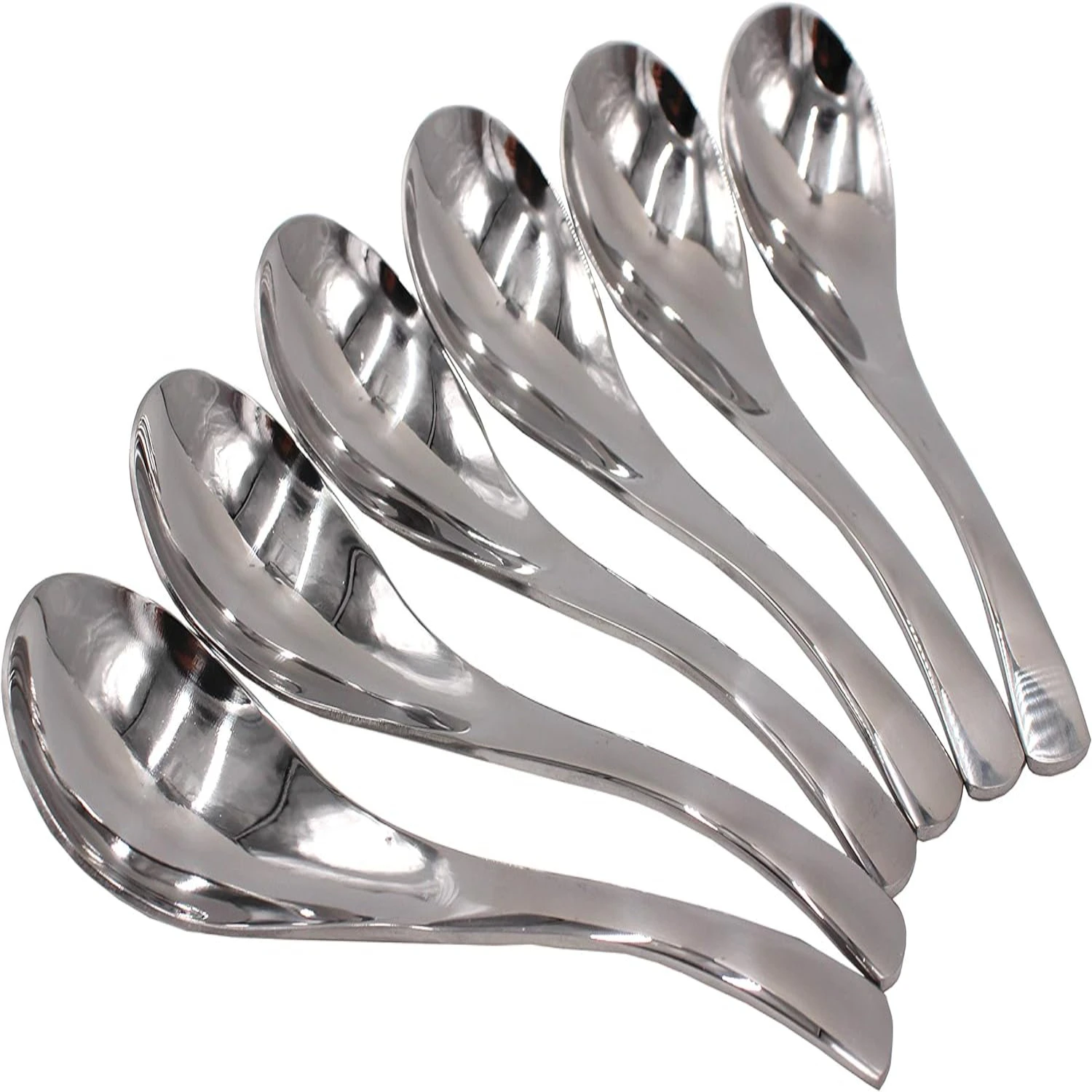 

Set of 6-6.5 x1.8 Inches Functional Heavy-Weight Stainless Steel Soup Spoons Table Spoons with Modern Look Excellent Shape (6)