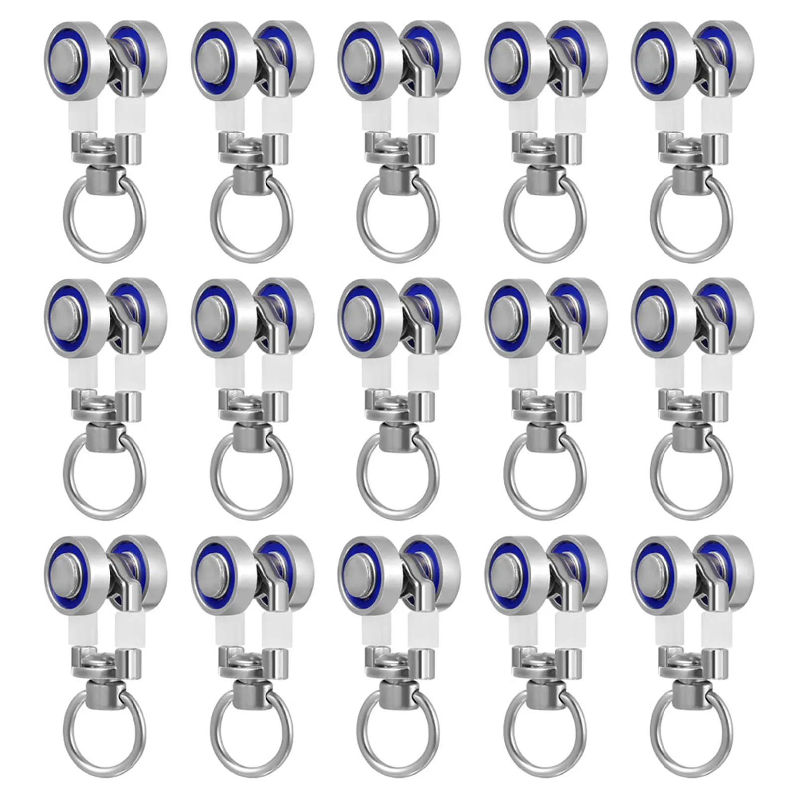 

15Pcs Curtain Track Rollers Metal Ceiling Slide Rollers Silent Curtain Rail Gliders Track Pulley System Accessories