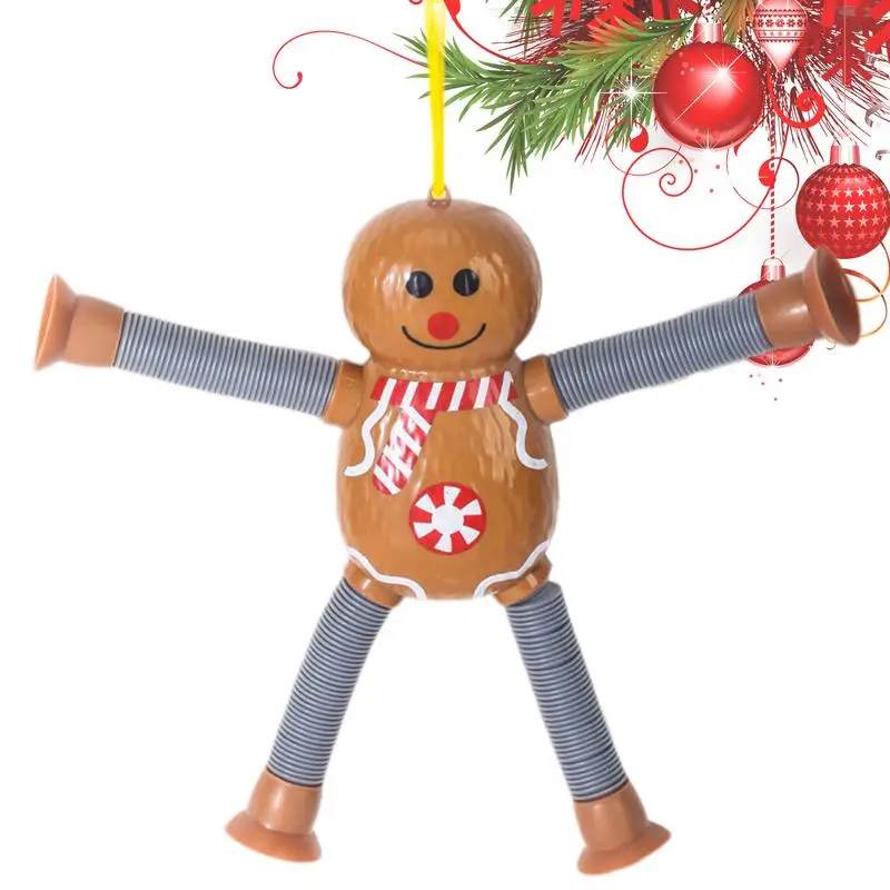 

Telescopic Suction Cup Ornament Stress Relief Telescopic Ornament Santa Claus Snowman Gingerbread Man Elk Sensory Bellows