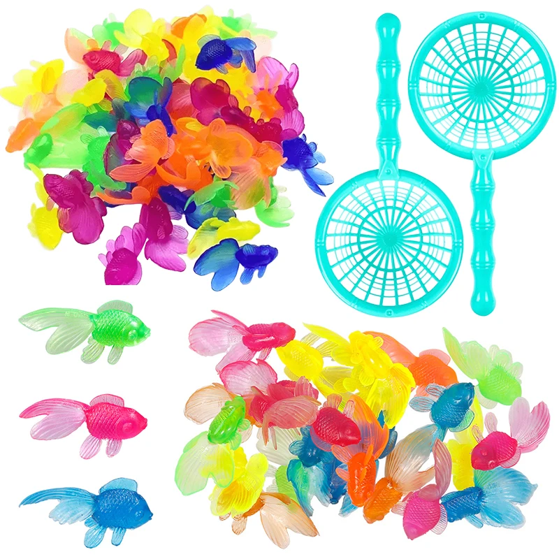 

10/20PCS Mini Simulated Goldfish with Fishing Nets DIY Water Playing Festival Party Giveaways Souvenirs School Rewards Gifts ZYF