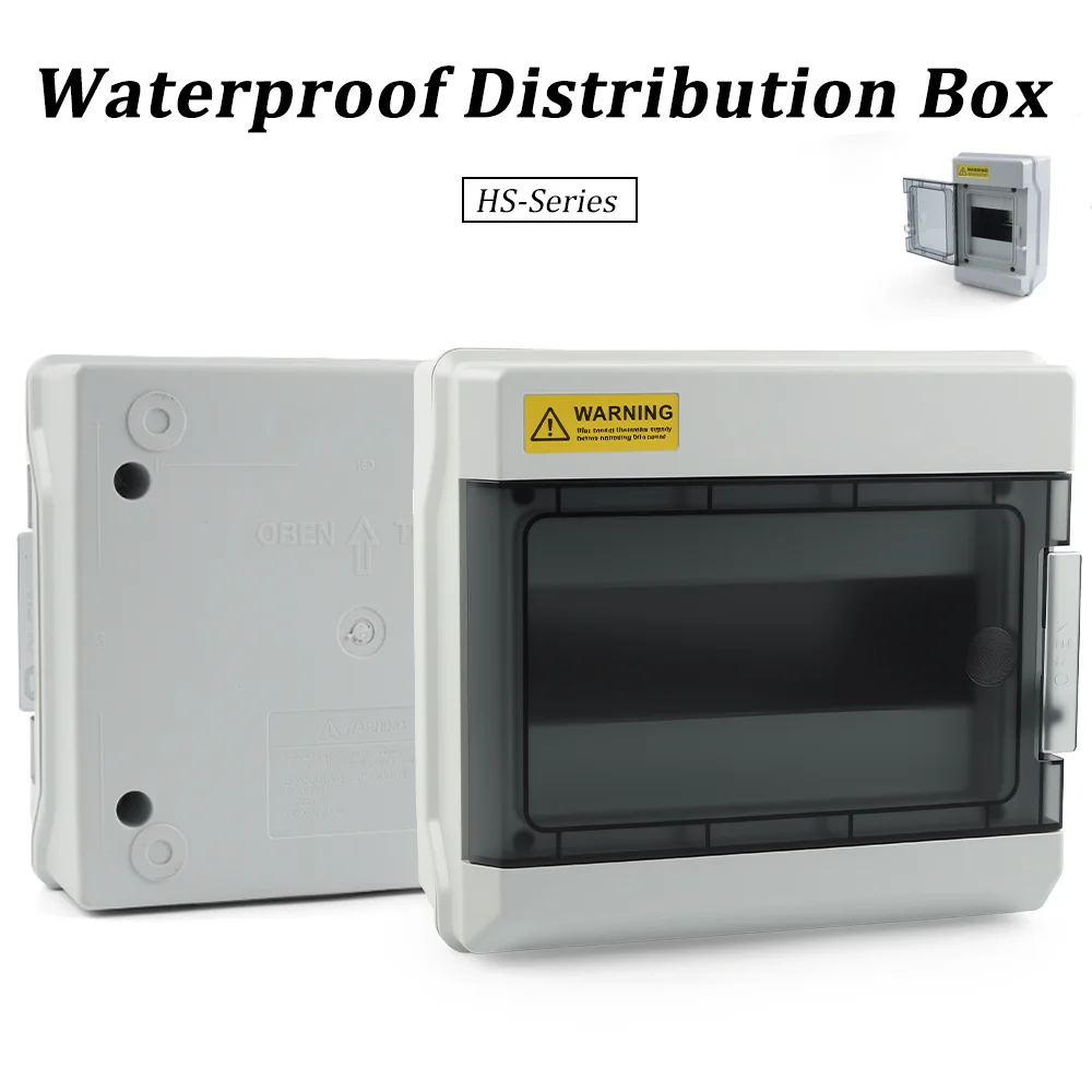 HS Series IP65 Weatherproof Distribution Box 4-36 Way ABS Plastic Electrical Enclosure Wall-mounted Outdoor Switch Junction Box