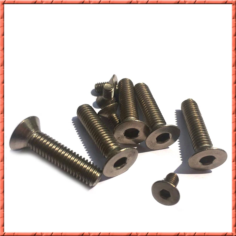 50pcs/lot M2*L Pure Titanium DIN7991 flat head countersunk socket screw titanium alloy small screw GR2 M2*3/4/5/6/8/10/12/14