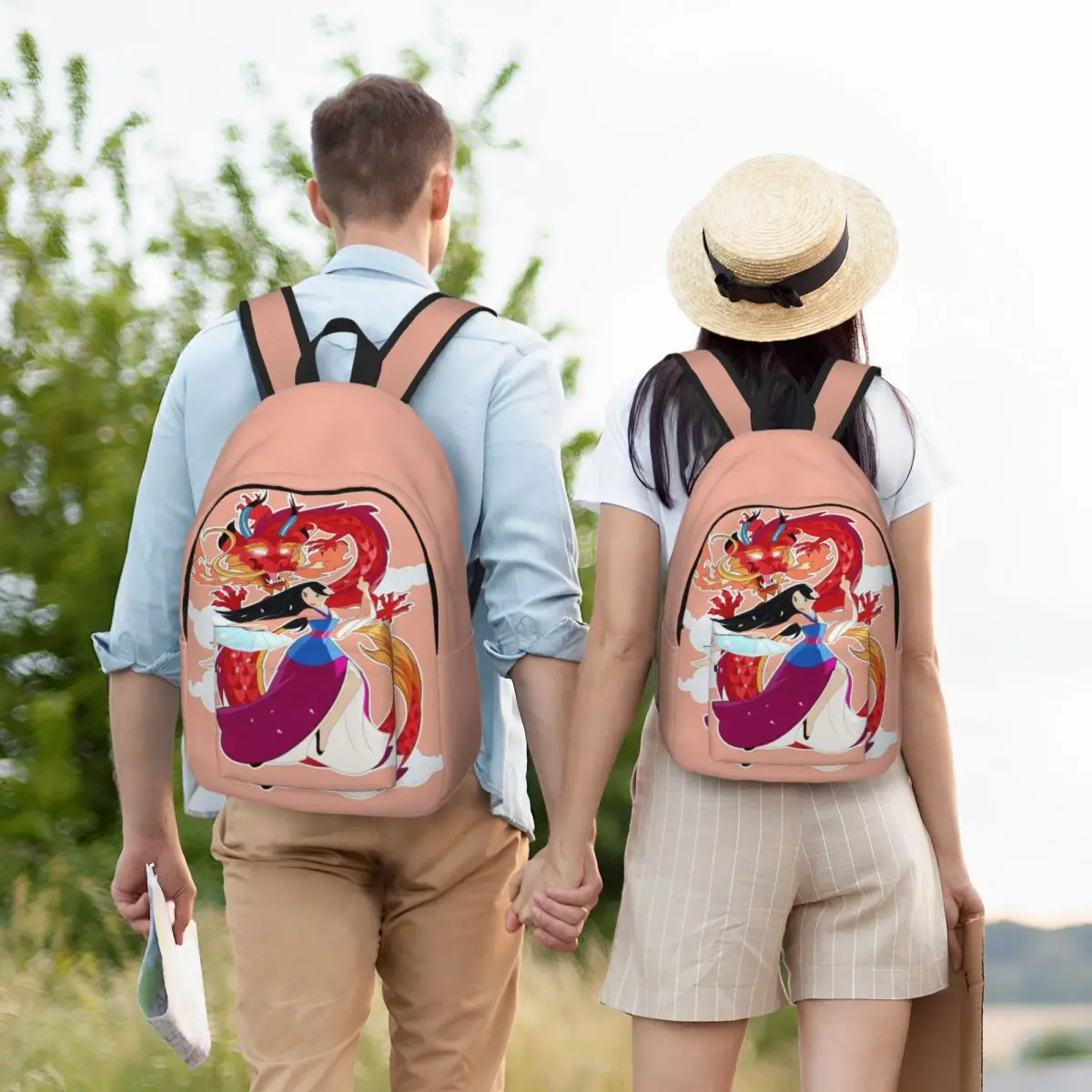 Personalizzato Mulan Mushu Cartoon Canvas zaini uomo donna Fashion Bookbag per borse da scuola universitaria