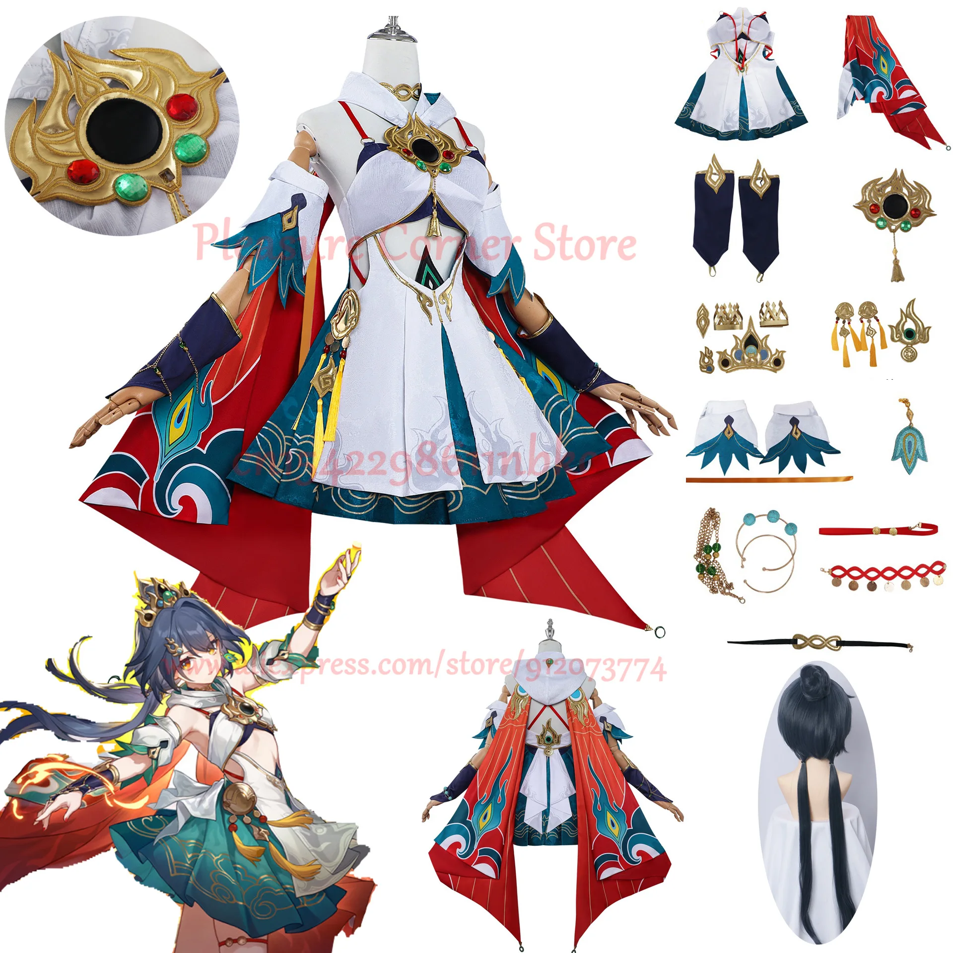 IN STOCK Game Honkai Star Rail Yunli Cosplay Costume Full Set Anime Full Set Yun Li Cosplay Outfit Dress Uniform Prop Suits