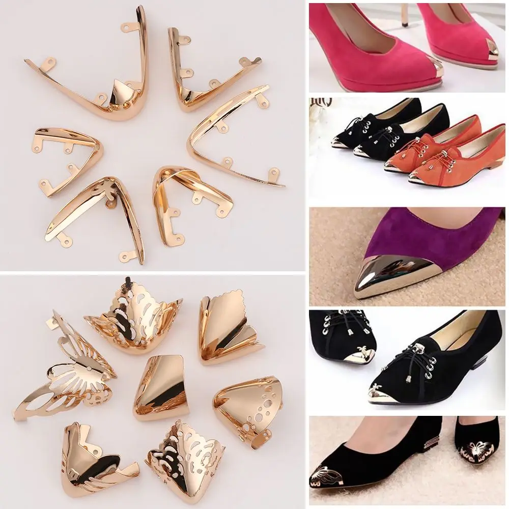 1Pair Women Shiny Glossy Repair Accessories Shoes Clips Charm Buckle High Heel Shoes Decoration Shoes Toe Protection