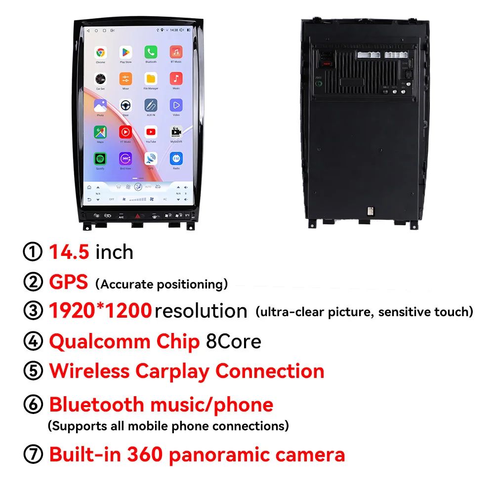 Carplay 14.5 Android15 for Infiniti QX50 EX25 E35 E37 EX30D Tesla Screen Car Radio GPS Navigation Head Unit Multimedia Player