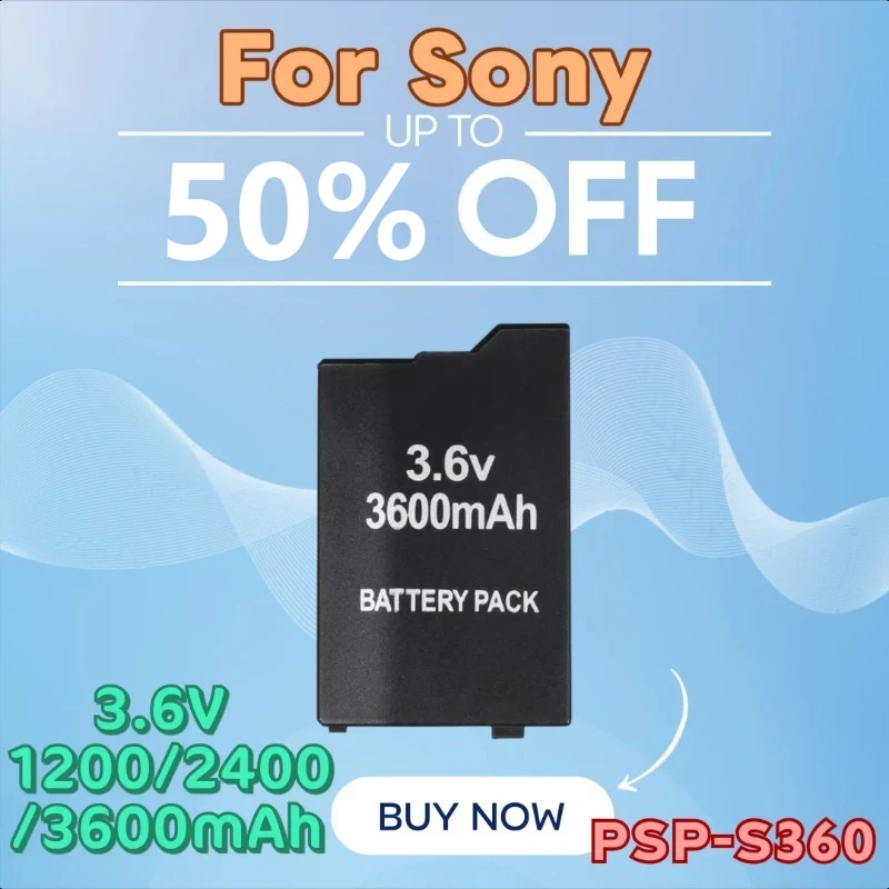 

3.6V 1200/2400/3600mAh PSP-S360 High-capacity Battery for Sony PSP2000/3000 Game Consoles