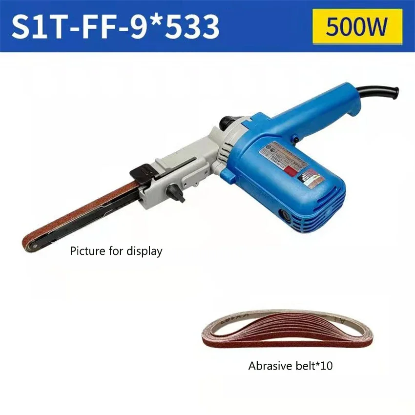 

for S1T-FF-9*533 Mini DIY Sander Belt Sander Sandpaper Angle Grinder Portable Belt Polishing Power Tools 220V 500W 5-28m/min