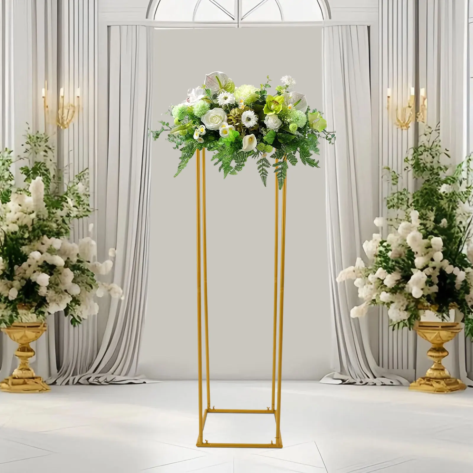 

Подставка для цветов 70,86 дюйма, декоративная стойка для цветов для свадебных торжеств и мероприятий, золотой держатель для цветов для домашнего декора и свадебных украшений НОВИНКА
