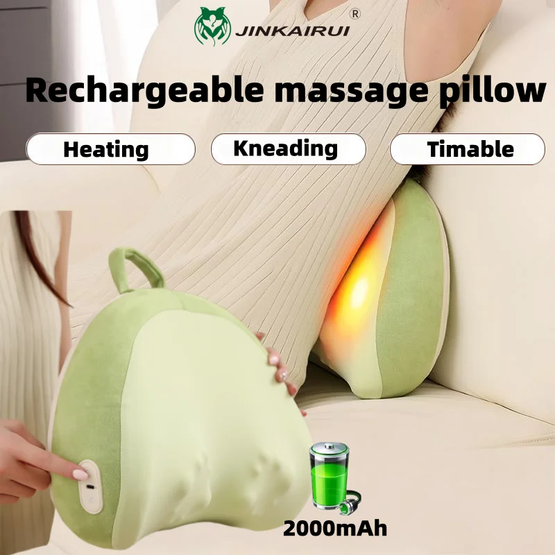 

Jinkairui Cervical Neck Waist Massager Kneading Hot Compress Car Back Neck Support Pillow for Relaxation And Pain Relief