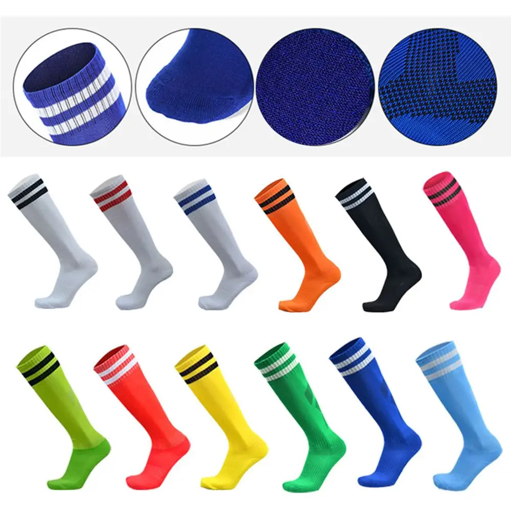 1Pair  Sports Football Socks Non-slip Grip Football Socks Children Outdoor Running Breathable Fitness Socks